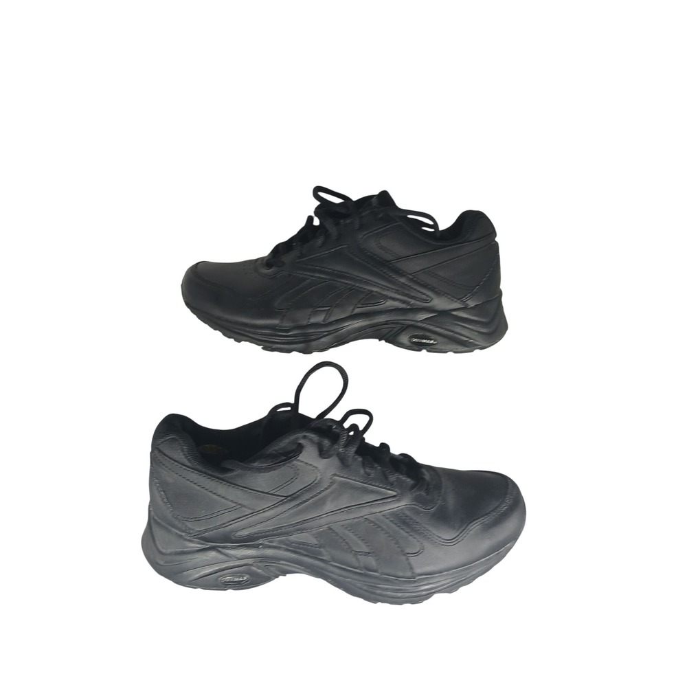 Reebok DMX Max Walking Shoes 7 Wide Black Leather J90015 Comfort‎ Work Sneaker